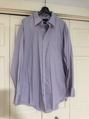 Lands' End Men's Light Lavender Button-Up Dress Shirt